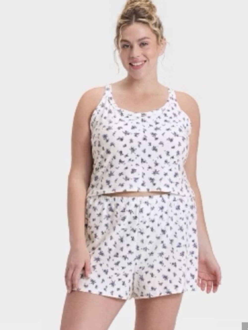 wild fable White Floral Tank & Short Pajama Set